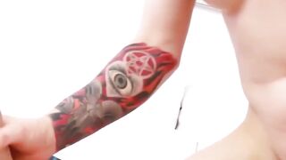 TranssexualNetwork.com - Cassidy Quinn's tattooed body in deepthroat blowjob