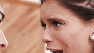 Caught my TS stepsis licking our MILF stepmoms pussy