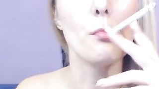 Smoking Cam Girl Deepthroats, Blowing Smoke 2