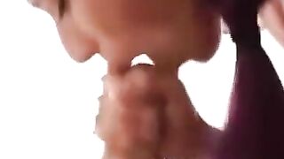 Latina GF Blowjob & Cumshot with Big Cock