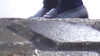 Lucky voyeur watches a group of ladies pissing in nature