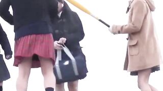 Lucky voyeur watches a group of ladies pissing in nature