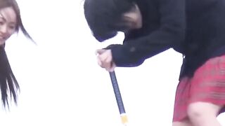 Lucky voyeur watches a group of ladies pissing in nature