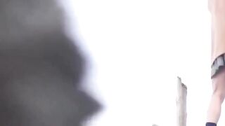 Lucky voyeur watches a group of ladies pissing in nature