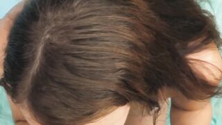 My stepdaughter Ellie Eilishs teen mouth milks every inch of my cock