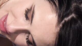 Bored hottie Alyssa Bounty went into my room then grabs my cock for some bj