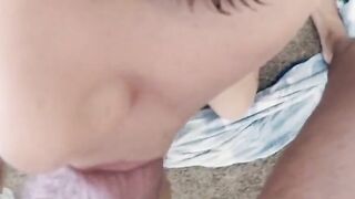 Close-Up BIG Facial! Amateur Babe Sucks & Swallows