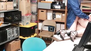 Officer pounds Violet Rain's ass from behind with his dick