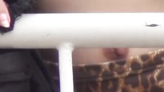Alluring Japanese women filmed topless in public
