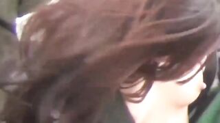 Alluring Japanese women filmed topless in public