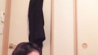 Horny babe records herself filling a cup with warm pee