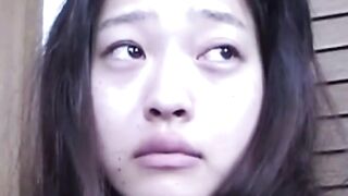 Perverted Asian lets us watch her fill a cup with pee