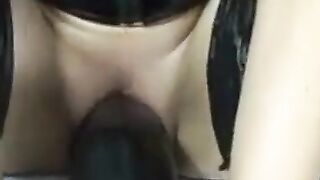 Big-Titted MILF Fucks Huge Black Dildo On Webcam