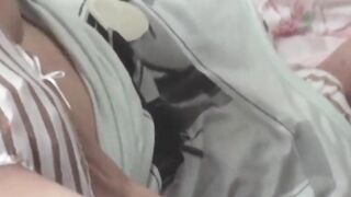 Deviant cameraman spies Asian hottie fingering herself