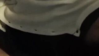 Witness nasty babe catch her piss in a clear container