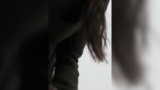 Witness nasty babe catch her piss in a clear container