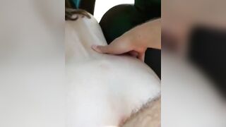 Horny slut get facial after hard doggy pounding outdoor