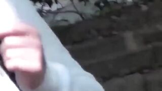 Voyeur follows numerous babes to film outdoor peeing
