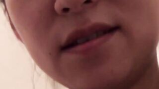 Japanese babes golden stream fills the container on camera