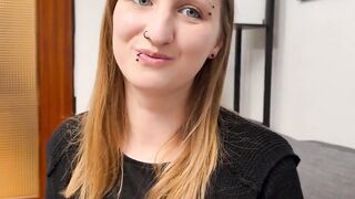 German schoolgirl Arina Wolf picked up at the EroCom app sex date