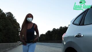 Black Gets Caught by Police Fucking her Twat with a