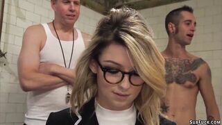 Journalist anal gang bang inside locker room