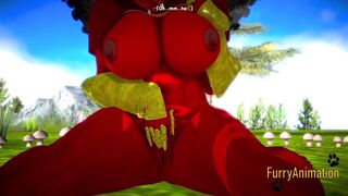 Furry Anime 3D - Dragon Finger Fucked and Squirting