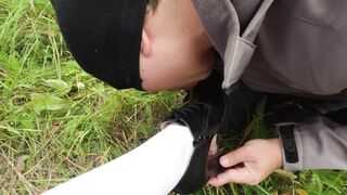 Student into White Knee Socks, Sub Licks Shoes Femdome