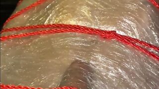 Amateur Fem Dom Sub - Plastic Wrap and Rope Fetish -