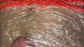 Amateur Fem Dom Sub - Plastic Wrap and Rope Fetish -