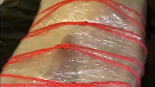 Amateur Fem Dom Sub - Plastic Wrap and Rope Fetish -