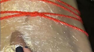 Amateur Fem Dom Sub - Plastic Wrap and Rope Fetish -