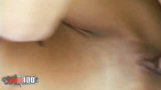 Pornstar with huge breasts into beauty uniform deep nailed