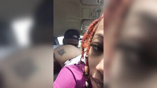 Dread Fellatio got her Twat Ate into the Vehicle !!