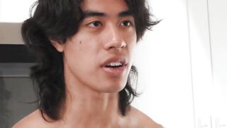 Hunky buddies Nico Coopa and Jay Wu unleash raw cocks in the kitchen