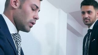 Ricky Blue large cock puts into good use after pounding Robbie Rojo