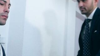 Ricky Blue large cock puts into good use after pounding Robbie Rojo