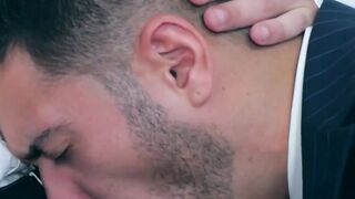 Ricky Blue large cock puts into good use after pounding Robbie Rojo