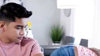 Busty MILF Luna Columbia wants stepson to clean her dirty pussy