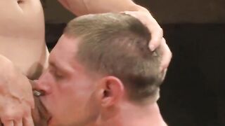 Eli Hunter knocks down Jay Risings butthole after tough wrestling match