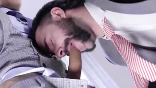 Businessman Ethan Chase uses his shaft to explore his driver Teddy Toress ass