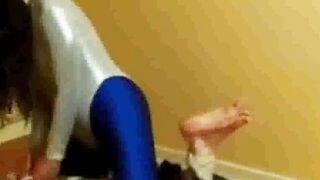 Spandex and hogtied (Amateur Femdom with Jade)
