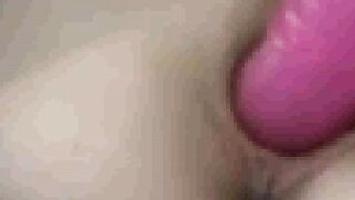 peeking at my stepsister as she toys on bed