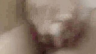 peeking at my stepsister as she toys on bed