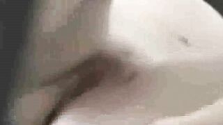 peeking at my stepsister as she toys on bed