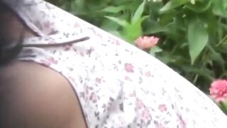 Hanging nipples get filmed by horny voyeurs close cam