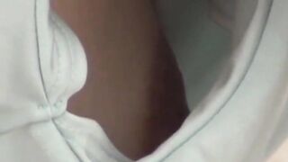Gorgeous chicks wear loose shirts to let their big tits sway