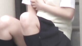 Lady in skirt wipes her pussy after accidentally peeing