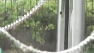 Lady in skirt wipes her pussy after accidentally peeing