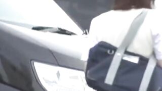 Lady in skirt wipes her pussy after accidentally peeing